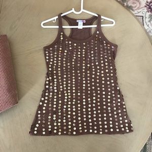 Sequined tank top